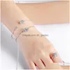 Solitaire Ring Wholesale New Spinner Tik Tok Same Paragraph Zircon Rotary Microinlaid Bracelet Set Adjustable Dhqyl