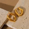 Boucles d'oreilles créoles CANNER brillant pour femmes, Bijoux en Acier inoxydable 316L 18K PVD plaqué or véritable, à la mode, 2023