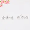 Stud Earrings Korean Fashion Plum Blossom Female Temperament Three Blossoms Pendientes Mujer Vintage Bijoux Femme