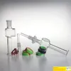 Nuovo kit per collettore di nettare in vetro da 10 mm 14 mm con contenitore in silicone da 10 ml Reclaimer Keck Clip Collettore di nector con punta al quarzo