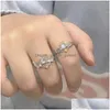 Solitaire Ring Creative Angel و Devil Moonstone فتح أزياء قابلة للتعديل من الذكور زوجين حلقات الزوجين تسليم 202 DHE8L