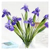 Fleurs décoratives iris artificiels fleurs branche de printemps de mariage décor de mariage table de table de maison de maison de soie