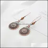 Charm retro holle drop hanger round round crystal sier stud oorbellen dame verjaardag feest sieraden accessoires vrouwelijke oorrang set levering dhzs9