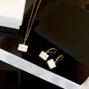 Trendige vergoldete 18-Karat-Ohrring-Halskette. Luxus-Ohrring-Designer-Markenhalskette für Frauen. Designer-Schmuck, Hochzeit, Party, Brautgeschenke, Aretes-Kragen mit Box