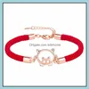 Bracelet cochon porte-bonheur en corde rouge, personnalité de la mode sauvage, or Rose, livraison directe, bijoux Dh98W