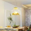 Hanglampen moderne eenvoudige geëlektroplateerde gouden glas enkele pendan lamp Noordse creatief bergontwerp LED Restaurant Decoratieve verlichting