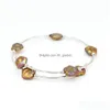 Perlé En Gros Usine Direct Ciel Bleu Fleur D'eau Douce Perles Bracelet À La Main Réglable Bracelet Charmes Femmes Cadeau Dro Dhjnq