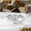 Solitaire ring Groothandel Sterling Sier Cubic Zirconia CZ Diamond jubileum Bruiloftbetrokkenheid voor vrouwenringen DHO3O