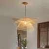 Creative Pendant Lights Dining Suspension Luminaire Living Room Rattan Chandelier Home Decor Bamboo Wicker Ceiling Lamp 0209