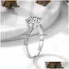 Solitaire Ring Innovative Vortex Storm Women Simation Diamond 1 5 CT Live Broadcast Selling Copper White Gold Color Beh￥ll DHRJW