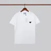 Black White Lapel Polos Triangle Tees Summer Luxury Designer Short Sleeves Casual Tops 6W91