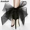Été aneikeh femmes Silk High Heels 2024 Sexy Club Bow Fashion Sandales de cheville Elegant Wedding Party Lady Shoes New T230208 502