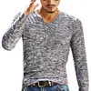 T-shirt da uomo 2023 Uomo Casual Manica lunga Top Tees Camicia Abbigliamento uomo Moda Scollo a V Maglietta Undetshirts