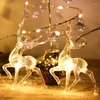 Strings Led Elk-vormig herten licht string Kerstmis oranimenten Xmas Tree Lantern Merry Decor for Home 2023 Happy Year