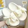 Slippers 2023 Summer Thick Bow Tie Women Indoor Home Sandals Couples Bathroom Slides Non-slip Soft House Femme