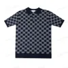 xinxinbuy Men designer Tee t shirt 23ss Malha Jacquard Letters impressão de manga curta algodão feminino Damasco preto XS-2XL