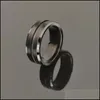 Bandringe Mann Ring Männliche Tyrannen Schmuck 8mm Titanstahl Groove Drop Lieferung Dhu5A