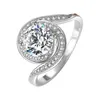 Solitaire Ring Innovative Vortex Storm Women Simation Diamond 1 5 Ct Broadcast بيع النحاس اللون الذهب الأبيض الاحتفاظ DHRJW