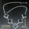 Chains Hermosa Jewelry Amazing Sunny Green Topaz Shiny Silver Color Chain Necklace For Women Ladies Gift 36cm 20235176Chains