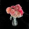 Fleurs décoratives 10 têtes, belle combinaison de mariée, main hybride, décoration de mariage, fleur en soie, Rose artificielle