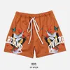 Mäns shorts 2022 Summer Men's 3D Shorts snabbtorkande nät boutique blommor mode männen Män korta byxor Lossa fempunkts Mans casual shorts T230209