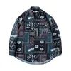 Men's Casual Shirts ASHFIRE 21AW Ethnic Style Paisle Floral Seersucker Long Sleeved Loose Urban Outdoor Shirt Men's Fashion Jacket