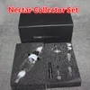 Nektar Kit Cam Boru Mini Bong İki Fonksiyon Hem Kuvars Gezi Titanyum Gezi Bongs 10mm 14mm Yağ Donanları için Dabs Cam Kül Catcher