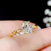 Bagues de cluster KJJEAXCMY Fine Bijoux 925 Sterling Argent Incrusté Mosang Diamant Dames Bague De Luxe Support Test Vente