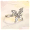 Bandringe Kreative Mode Tanzen Schmetterling Birnenform Diamantring Marquise Cluster Hochzeitsgeschenk Schmuck Drop Lieferung Dhixo