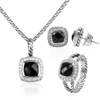 Полосы колец ювелирные украшения набор браслетных серьгов ожерелье на роскошные кольца кольца набор кольца набор браслет с витой цепью Морган Циркон для женщин