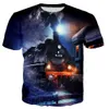 Męskie Tshirts Summer 3D Printed Train Train Sport i Leisure Młodzież luźne wygodne topowe topowe rękawy 230209