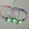 Catena a maglie 3 pezzi Bracciale coppia luminosa Farfalla Stelle braccialetti con ciondoli amanti Migliore amico Bracciale luminoso da donna regalo all'ingrosso G230208