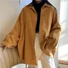 Women's Polos 2023 Autumn Winter Fashion All-match Korean Oversized Corduroy Shirt Coat Women Blouses Loose Casual Tops