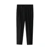 Pantalones para hombre Otoño Invierno Vestido de negocios de lana Hombres Cintura elástica Streetwear Pantalones casuales Traje social formal Traje Homme 230209