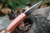 MM6691 Survival Straight Knife 7Cr13Mov Satin Drop Point Blade Full Tang Rosewood Handle Fixed Blade Knives Leather Sheath