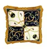 Kudde /dekorativ tryckt omslag Velvet tjock kudde Europeisk lyxig Tasselkant Hemdekoration /dekorativ