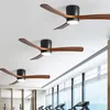 Ventilateurs de plafond 2023 nordique bois ventilateur salon salle à manger industriel rétro Commercial plancher bas télécommande moderne maison lampe