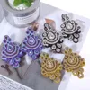 Bengelen Kroonluchter Mode soutache oorbel Etnische boho Sieraden vrouwen Crystal delicate Handgemaakte weven Drop Oorbellen paars zwart kleurrijke gift 230209