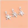 Charms Fleur Pendentif S925 Sterling Sier Bijoux Accessoires À La Main DIY Chaîne Perles Matériel Drop Livraison 202 Dhnbq