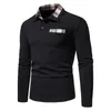 Polo da uomo Polo da uomo Moda manica lunga Business Polo sociale Polo maschile Tinta unita Colletto button down Lavoro Bianco Nero Tops Tees 230209