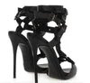 Gladiator Femmes sexy hautes pompes talons T-Strap femme noir / marron talon stiletto chaussures réelles sandales de bal en cuir 42 T230208 640