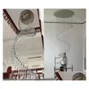 Chandeliers Led Chandelier Golden Duplex Attic Living Room Staircase Long Crystal El Decoration Pendant Drop Delivery Lights Lighting Dhgi8