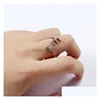 Solitaire Ring 26 Az English Letters Crystal Initial Rings Adjustalbe Engagement Wedding Women Fashion Jewelry Drop Delivery 202 Dhta7