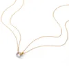 Stainless Steel two-color pendant Necklaces For Women Chokers Trend Fashion Festival Party Gift Jewelry