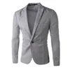 Trajes para hombre Blazers Traje Hombres Blazer Abrigo de negocios Chaqueta Tops Otoño Moda Formal Elegante Color sólido Casual Slim Fit Un botón 230209