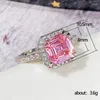 Fedi nuziali Ne'w semplice ed elegante rosa CZ per le donne Accessori per dita brillanti Proposta low-key Fidanzamento Gioielli di moda