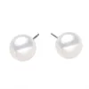 Diameter Stud Earrings Silver Plated Women Imitation Pearl Hypoallergenic Earings Jewelry