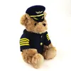 Dolls Plush Dolls 26 32cm High Quality Cute Pilot Teddy Bear Toy Captain Kawaii Baby Soft Stuffed Birthday Gift Kids 230208