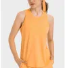 LU-332 YOGA TANK TOPS BEACHABLE snabba torra sportvästkvinnor utomhus som kör tennis Fitness Shirt T-shirt