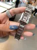 여성 스퀘어 쿼츠 시계 25mm 30mm 남성 풀 스테인리스 스틸 디자이너 시계 스포츠 방수 패션 럭셔리 손목 시계